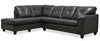 Made in Canada Addison 2-Piece Left-Facing Faux Leather Sectional with Removable Seat Cushions - Grey