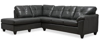 Made in Canada Addison 2-Piece Left-Facing Faux Leather Sectional with Removable Seat Cushions - Grey 