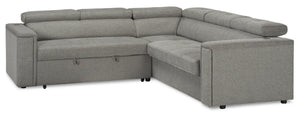 Savvy 2-Piece Left-Facing Linen-Look Sleeper Sectional