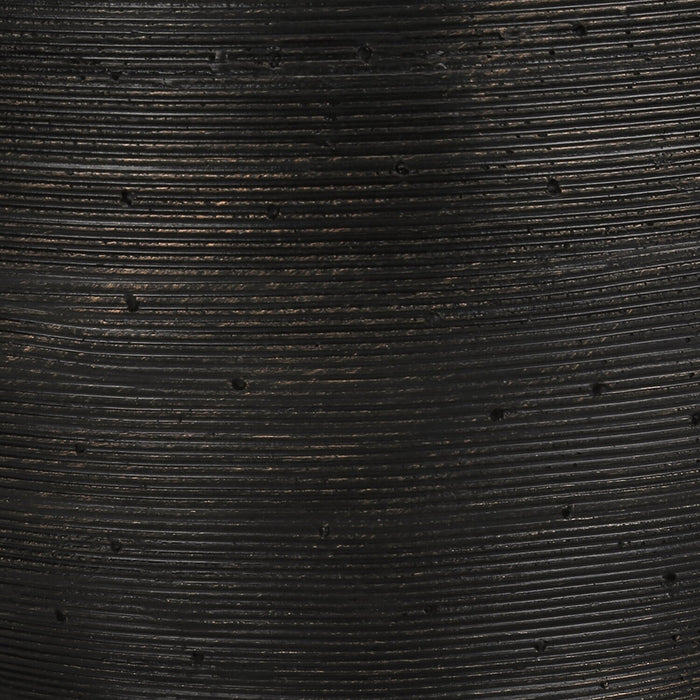 25\" Black Concrete with Gold Accent Table Lamp