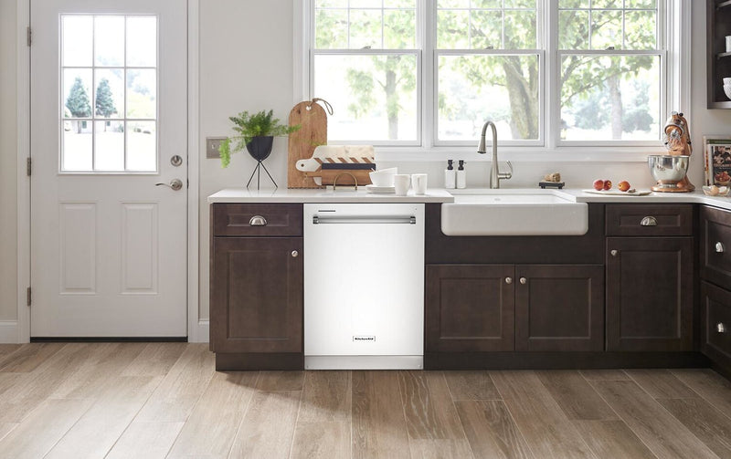 KitchenAid 24\" 39 dBA Built-In Top-Control Dishwasher with Third Rack - White - KDTE204KWH