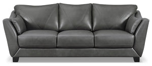 Lusso 100% Genuine Leather Sofa – Charcoal