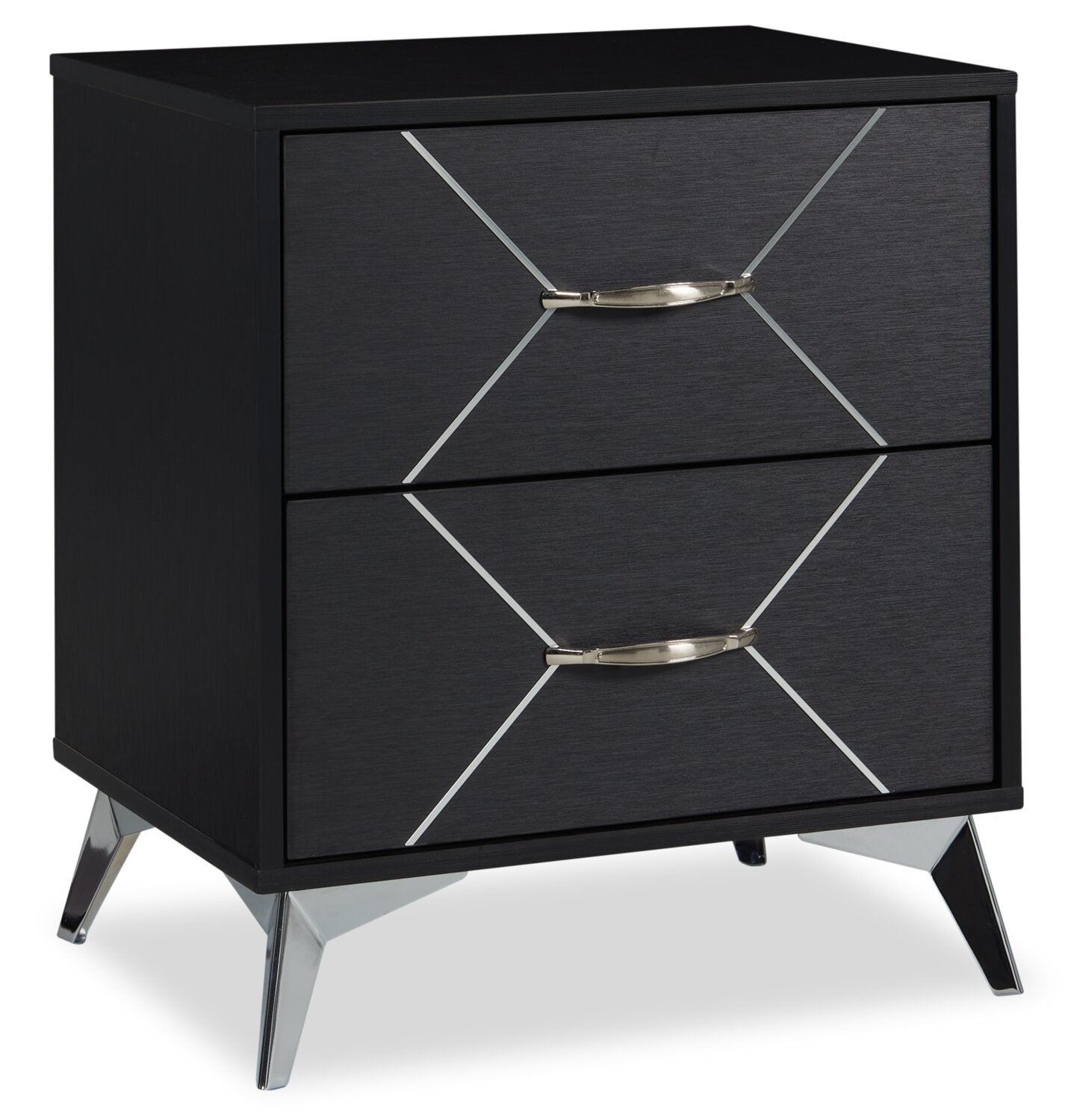 Blackish House 2本セット Beau Bedside 2-Drawer Nightstand, 21.7