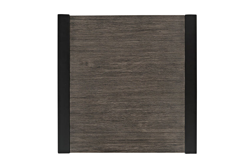 Apex 23\" Modern End Table with Shelf - Grey with Black Metal Legs