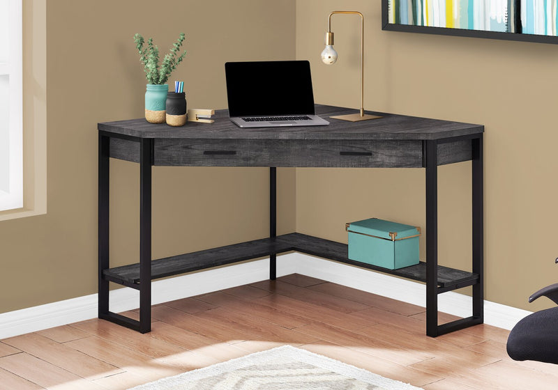 Christiana 42\" Corner Office Desk with Drawer - Black
