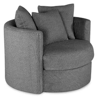 Midi Chenille Swivel Cuddler Chair - Teddy Nightfall 