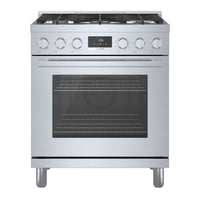 Bosch 800 Series 3.9 Cu. Ft. Dual Fuel Freestanding Range - HDS8055C 