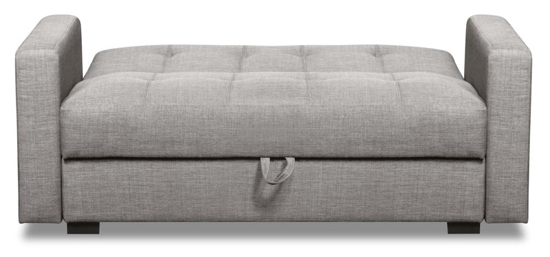 Weston 55\" Linen-Look Fabric Klik Klak Futon with Storage - Steel Grey