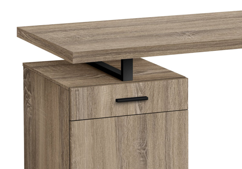 Remi 47.25\" Reversible Office Desk with Drawer & Cabinet - Taupe