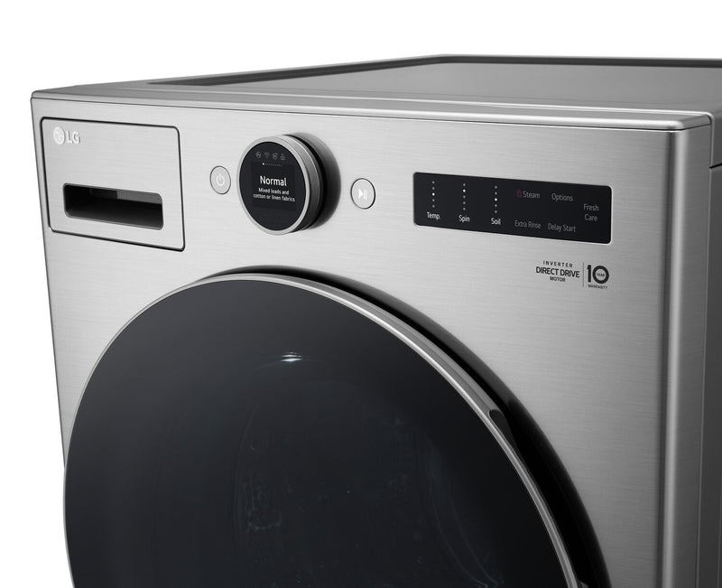 LG 5.2 Cu. Ft. Front-Load Washer and 7.4 Cu. Ft. Electric Dryer with TurboSteam®