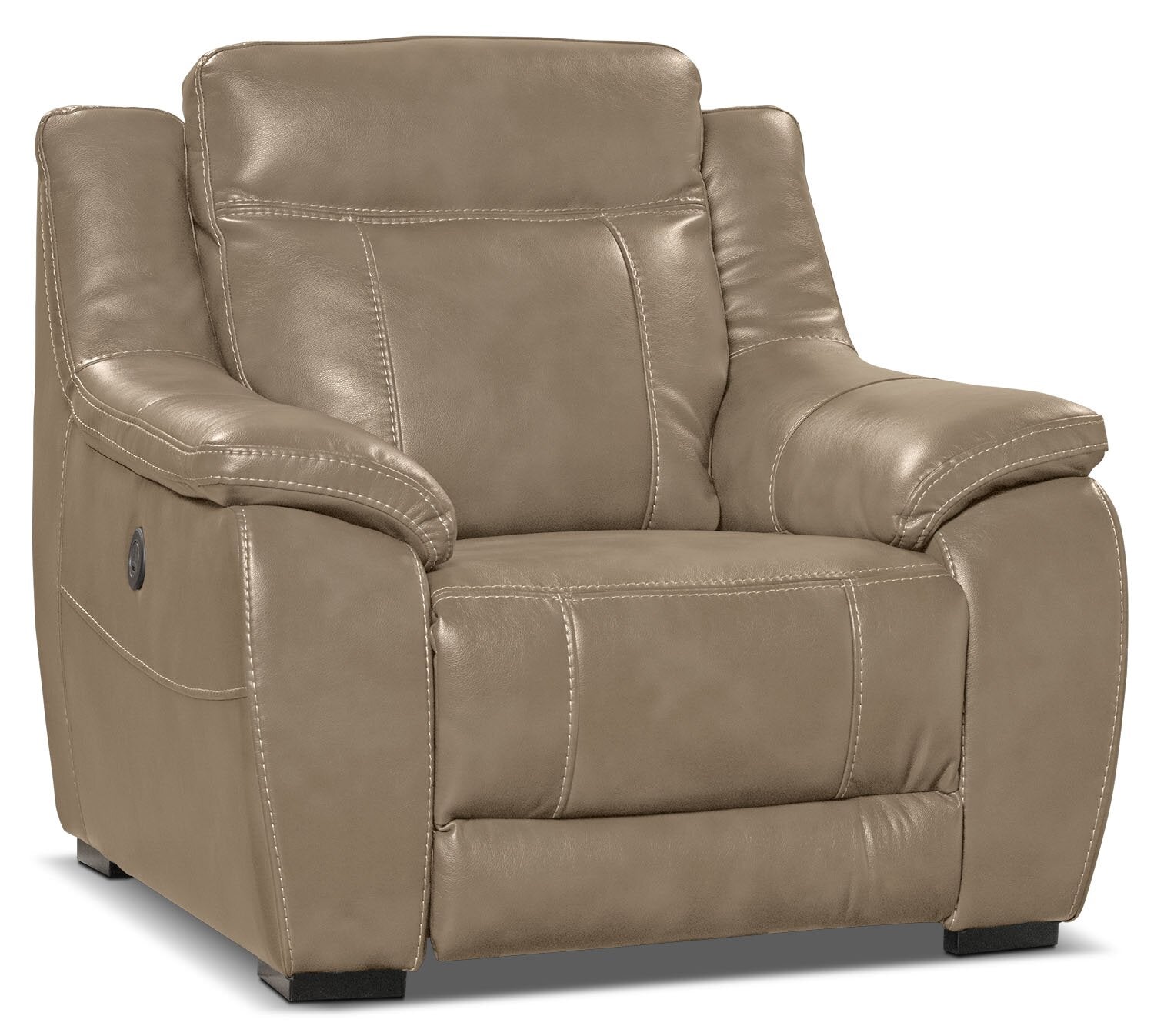 Novo LeatherLook Fabric Power Recliner Taupe The Brick
