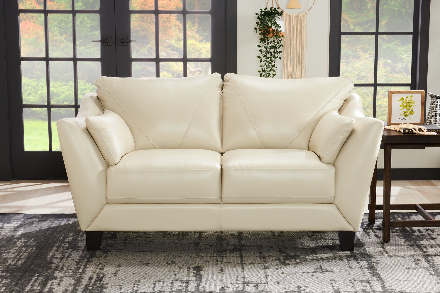 The brick leather loveseat discount