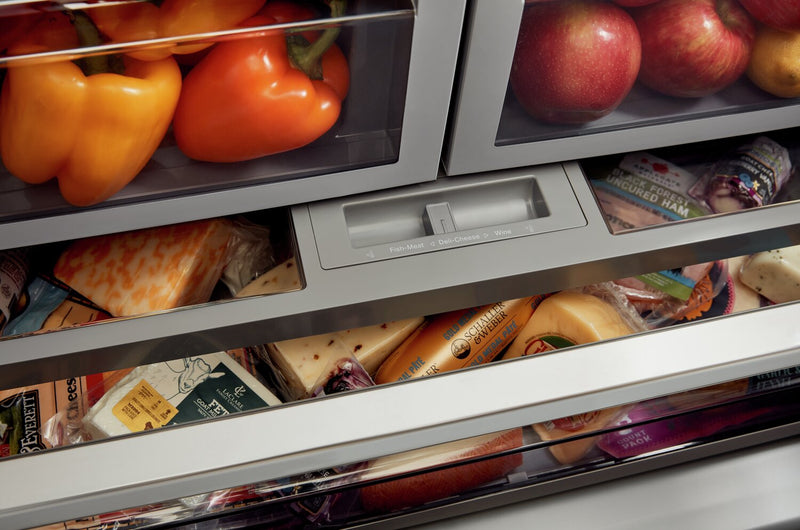 KitchenAid 36\" 26.8 Cu. Ft. French-Door Refrigerator - Black Stainless - KRFF577KBS