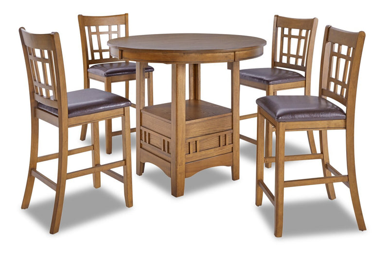 Dena 5-Piece Counter-Height Dining Package - Walnut - Dining Room Set