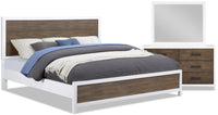 Reese 5-Piece King Bedroom Package - White and Brown 