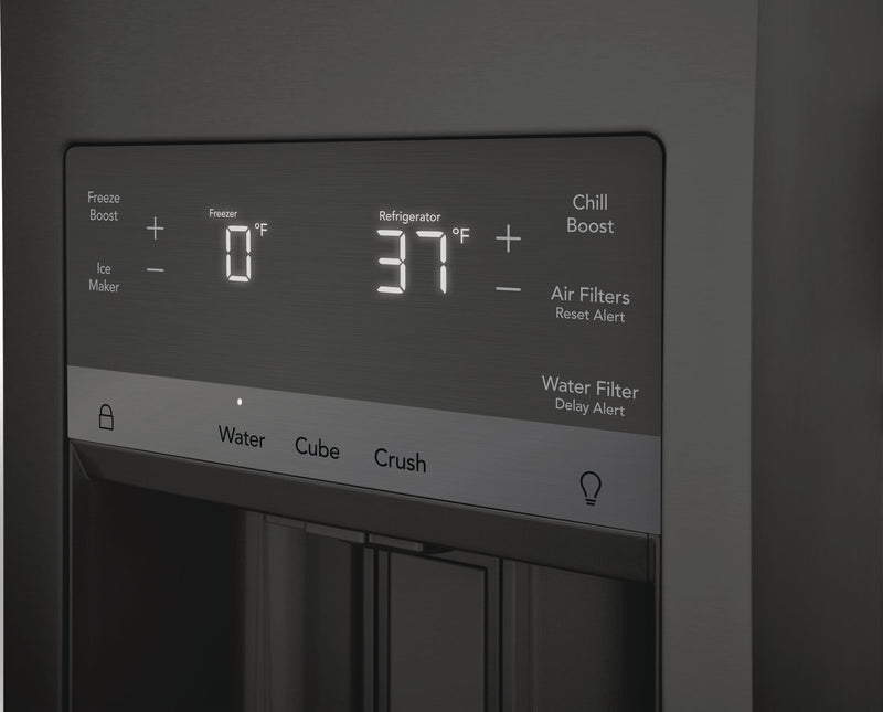 Frigidaire Gallery 36\" 21.5 Cu. Ft. Counter-Depth 4-Door French-Door Refrigerator - Smudge-Proof® Black Stainless Steel - GRMC2273CD