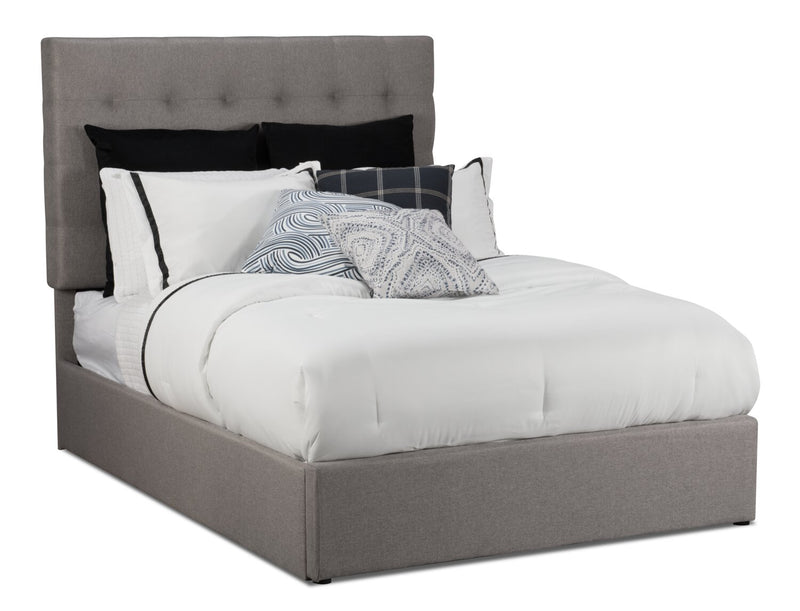 Jace Storage Full Bed - Taupe - Modern style Bed in Taupe Solid Woods, Medium Density Fibreboard (MDF), Plywood