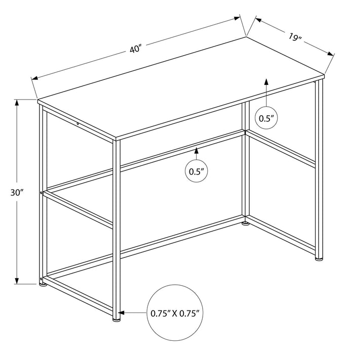 Luca 40\" Office Desk - Taupe