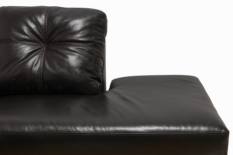 Made in Canada Addison 2-Piece Right-Facing Faux Leather Sectional with Removable Seat Cushions - Blackberry