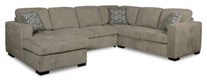 Izzy 4-Piece Chenille Left-Facing Sleeper Sectional - Platinum | Sofa-lit sectionnel de gauche Izzy 4 pièces en chenille - platine | IZZPLLS4