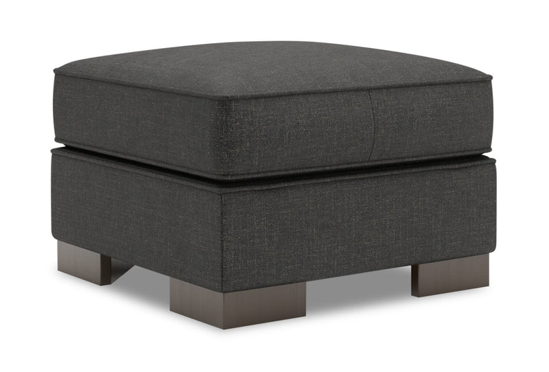 Made in Canada Customizable Sofa Lab Track 24\" Linen-Look Fabric Ottoman - Luna Kohl Grey