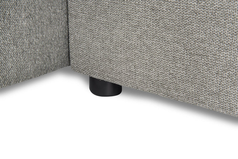 Savvy 2-Piece Left-Facing Linen-Look Fabric Sectional with Adjustable Headrests, Cupholders and USB Port - Grey