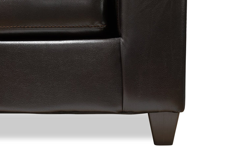 Made in Canada Addison 2-Piece Right-Facing Faux Leather Sectional with Removable Seat Cushions - Blackberry