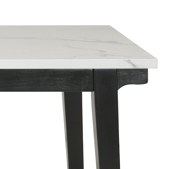 Verona 7pc Dining Set with Table & 6 Chairs, Culture Marbled Top, 60\"W - White