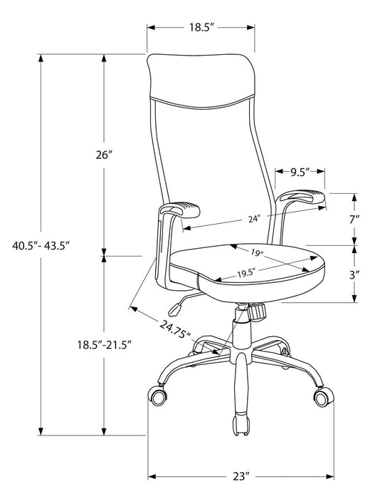 Roman 23\" Ergonomically Designed Office Chair - White
