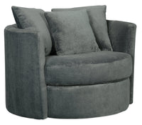 Midi Chenille Swivel Cuddler Chair - Plush Thunder 