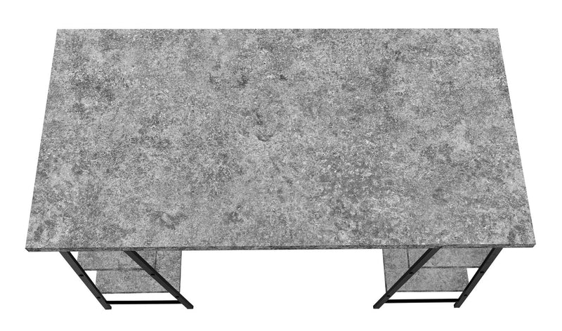 Jonnie 47.25\" Office Desk with Sawhorse-style Legs - Grey Stone-Look