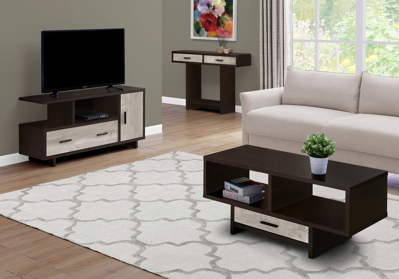 Alexis 48\" Modern TV Stand with Storage & Cable Management for TVs up to 55\"- Espresso and Grey Two Tone
