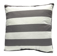 Grey Striped Outdoor Accent Pillow 