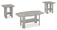 Everest 3-Piece Coffee and Two End Tables Package - Grey 