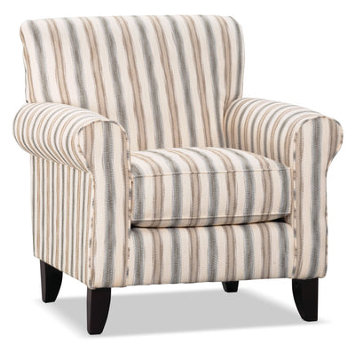 Wynn Linen-Look Fabric Accent Chair - Stripe 