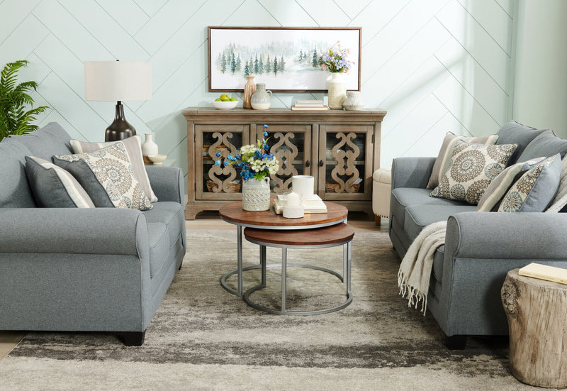 Tula Fabric Sofa Steel The Brick