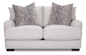 Fawn Linen-Look Fabric Loveseat - Grey | Causeuse Fawn en tissu d'apparence lin - grise  | FAWNGYLV