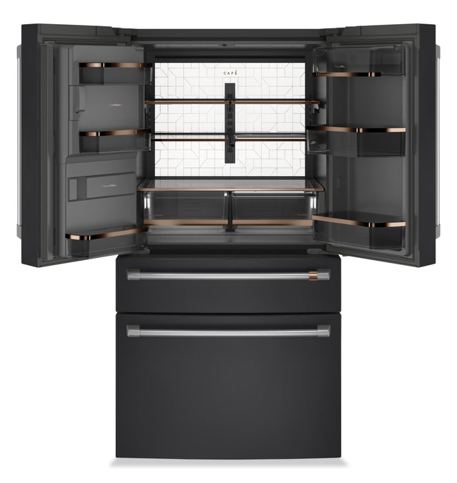 Cafe 36\" 22.3 Cu. Ft. Quad Door Refrigerator - Matte Black - CXE22DP3PD1