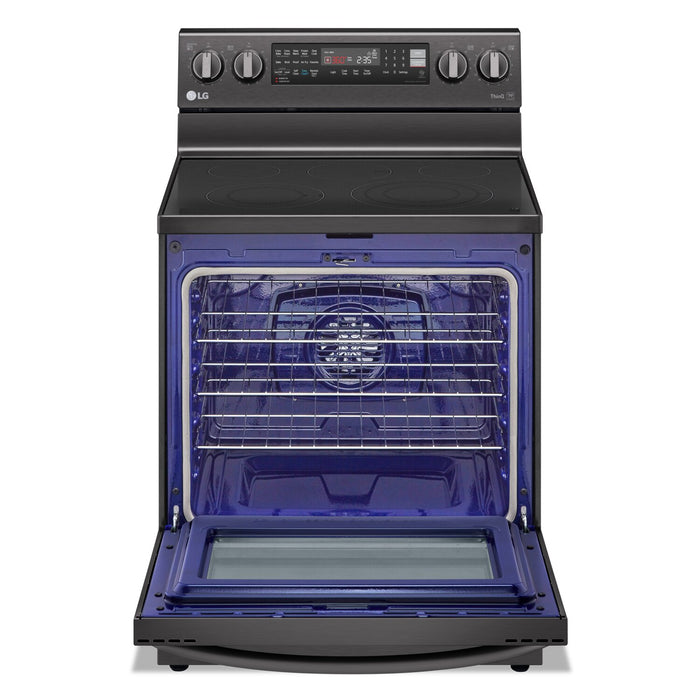 LG 6.3 Cu. Ft. Smart Electric Range with Air Fry and True Convection - Smudge Proof Black Stainless Steel - LREL6325D
