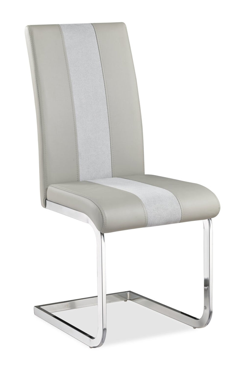 Nova Dining Chair with VeganLeather Fabric, Metal Grey The Brick