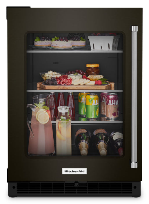 KitchenAid 24\" 5.2 Cu. Ft. Undercounter Refrigerator Refrigerator - Black Stainless Steel PrintShield™ - KURL314KBS