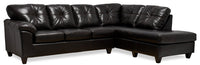 Made in Canada Addison 2-Piece Right-Facing Faux Leather Sectional with Removable Seat Cushions - Blackberry 