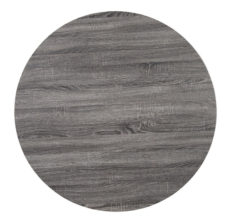 Cole Dining Table, Metal, Melamine, Geometricl Base, 42\"W Round - Grey