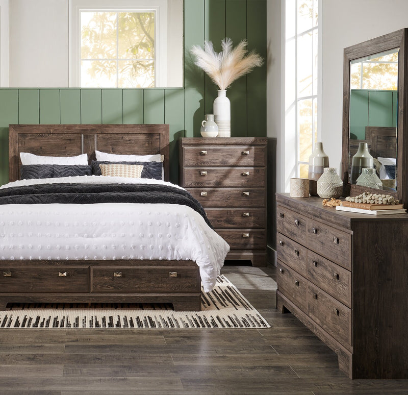 Yorkdale 5Piece Queen 6 Drawer Storage Bedroom Package Grey The Brick