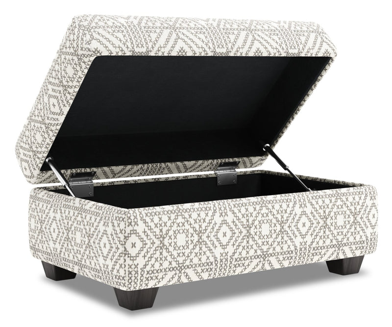 Made in Canada Customizable Sofa Lab The Trunk 39\" Fabric Storage Ottoman - Greystone Multicolour