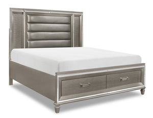 Max King Storage Bed - Silver