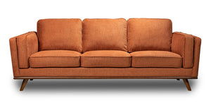 Kassia Linen-Look Sofa - Orange