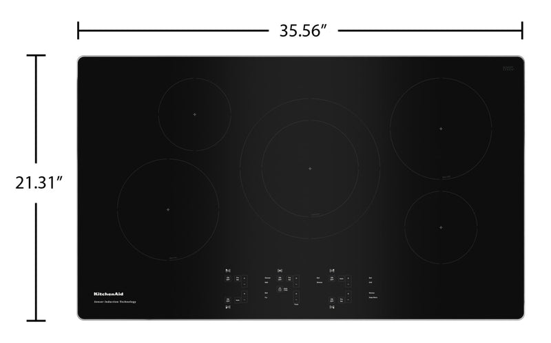 KitchenAid 36\" 5-Element Induction Cooktop - Stainless Steel - KCIG556JSS