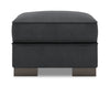 Made in Canada Customizable Sofa Lab Track 24\" Linen-Look Fabric Ottoman - Pax Pepper Grey