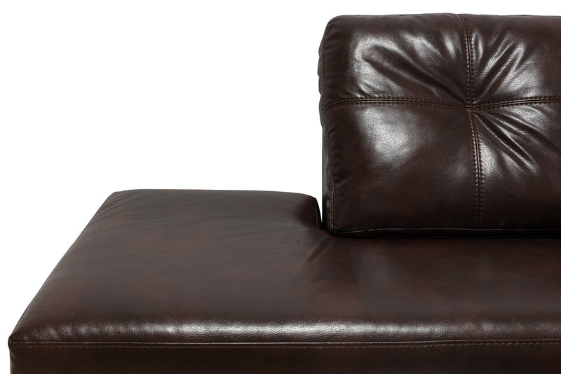 Made in Canada Addison 2-Piece Left-Facing Faux Leather Sectional with Removable Seat Cushions - Brown
